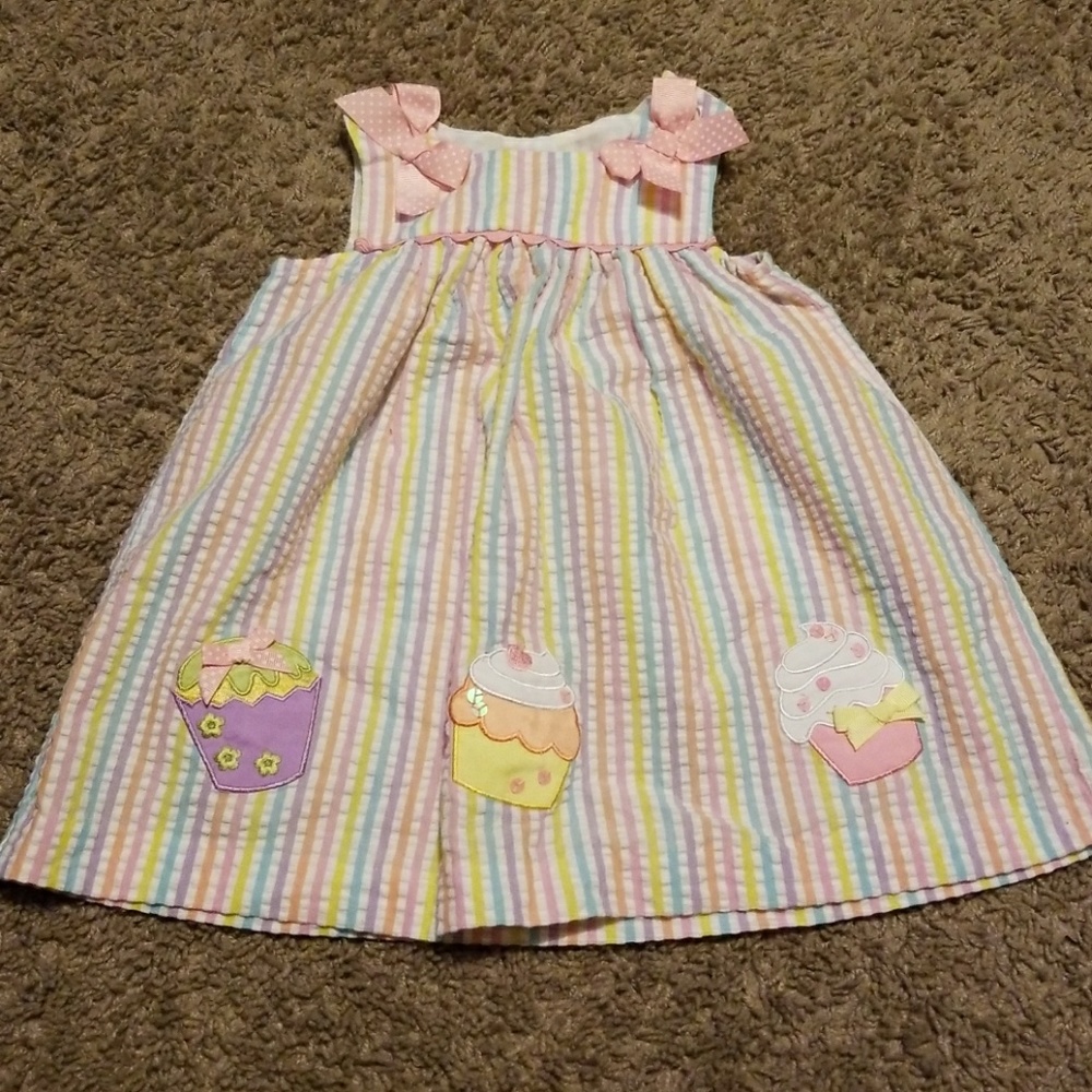Seersucker Pastel Cupcake Dress